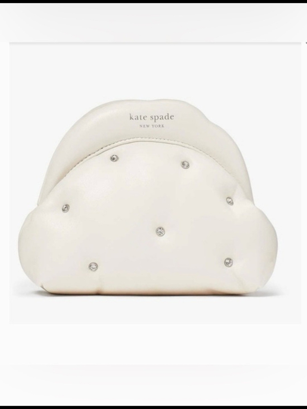 kate spade cream quilted crossbody with crystal studs - Picture 6 of 7